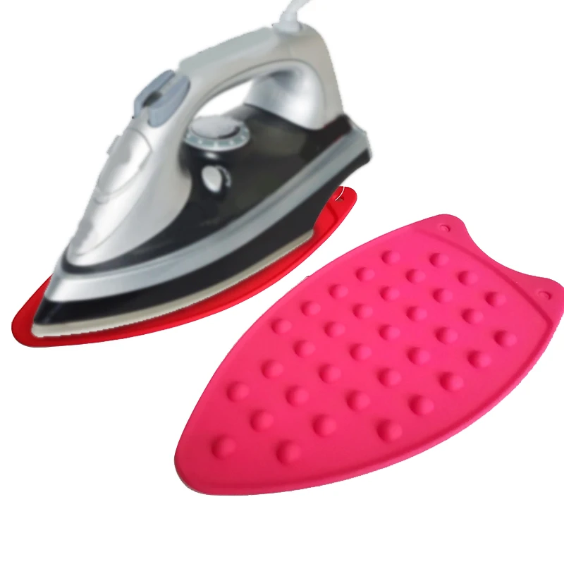 Perfect for Ironing Board Hot Resistant Pad Pink+Mint Green 2-Pack Silicone Iron Rest Mat Portable and Universal Rubber Holder for Hot Ironing Tools 