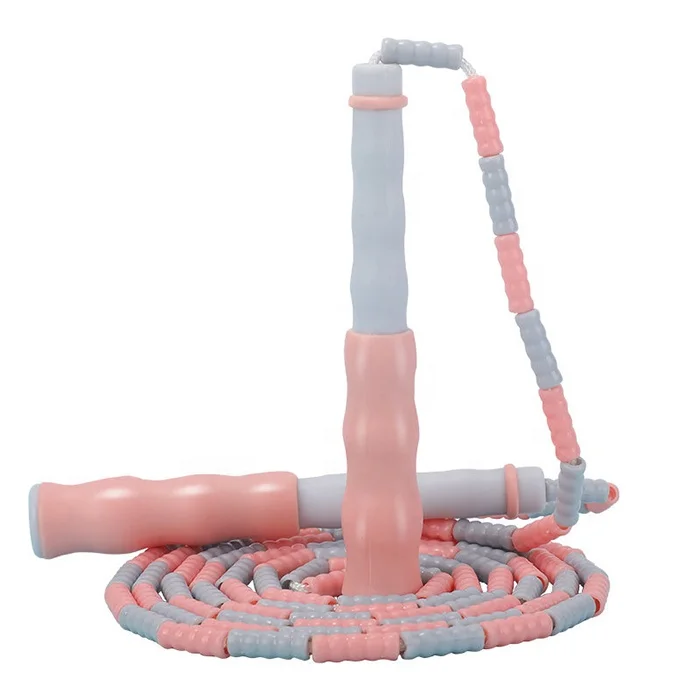 

Major pvc beads two tones colorful weighted beaded jump rope, Pink,red,white ,blue,green