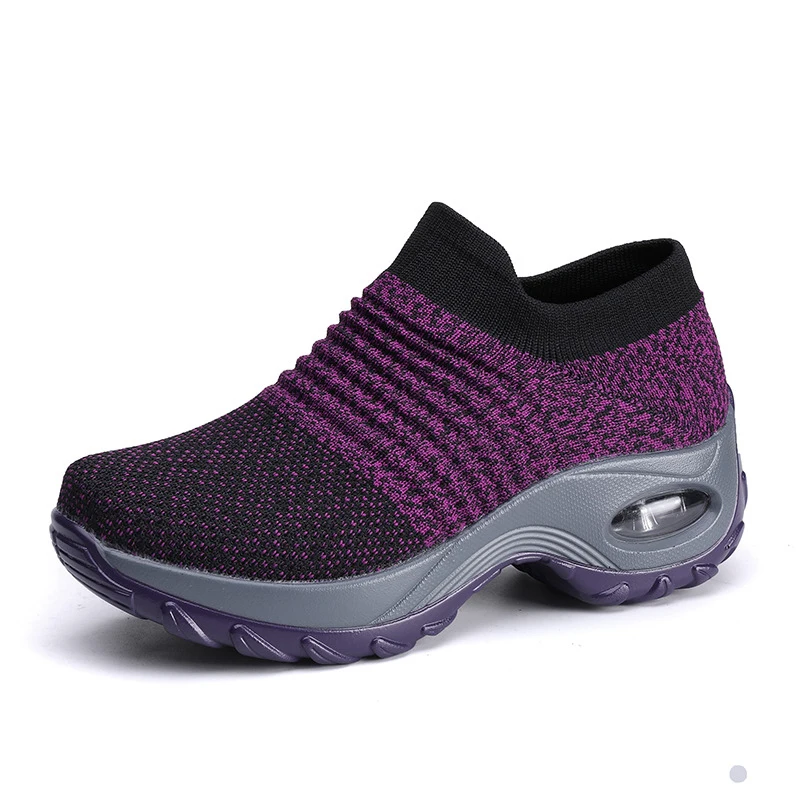 

Women's Walking Flying Wove Shoes Slip-on Sock Sneakers Ladies Nursing Work Air Cushion Mesh Casual Running Jogging Shoes, 9 colors