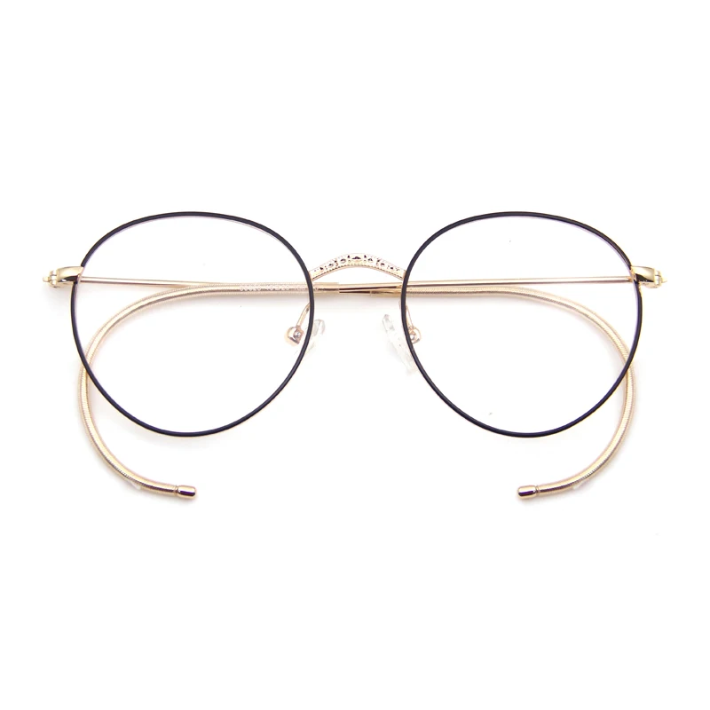 

2023 Round Vintage Non-prescription Metal Stainless Temples Glasses Frame Eyeglasses For Men Women