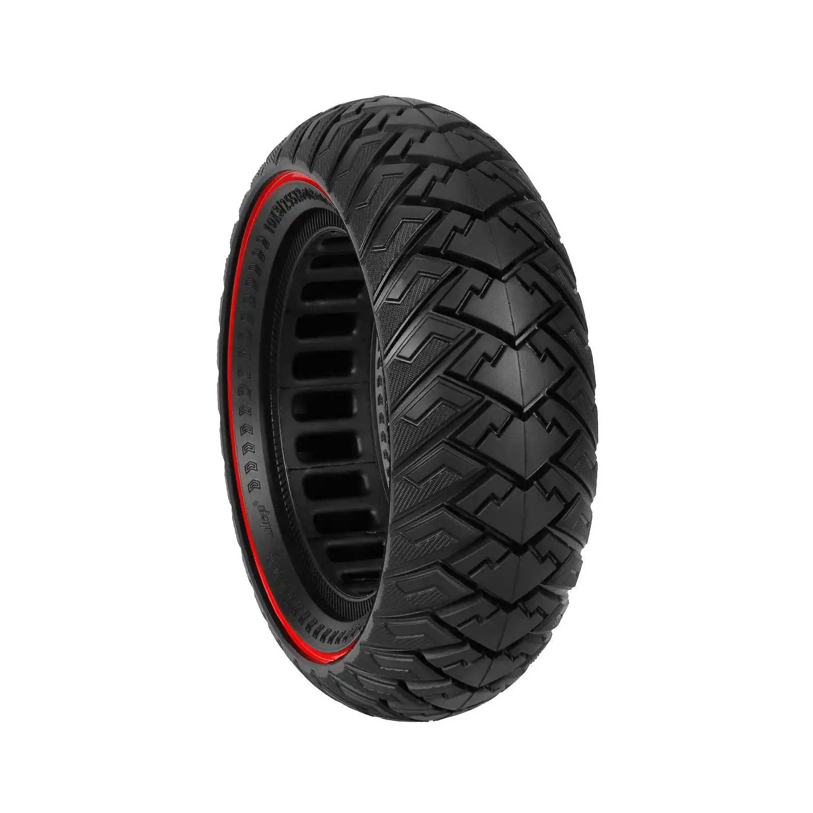 EU Warehouse Ulip 10*3/255*80(80/65-6) Off-road Solid Tire with Red Circle for Electric Scooter 10 Inch Solid Tire Replacement