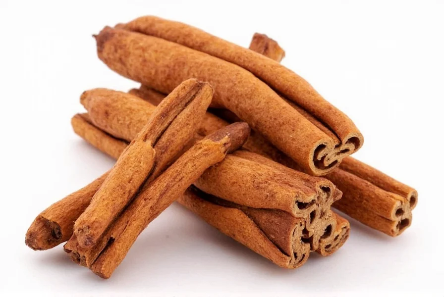 Comparison of Vietnamese Saigon cinnamon quills next to Ceylon cinnamon sticks showing structural differences