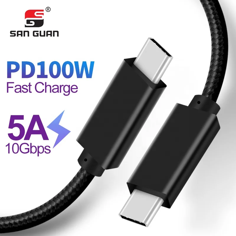 

Pd 100W Usb 3.1 Gen2 Type C To Type C Cable Support 4K Audio Video 10Gbps Transfer Speed For Macbook Pro