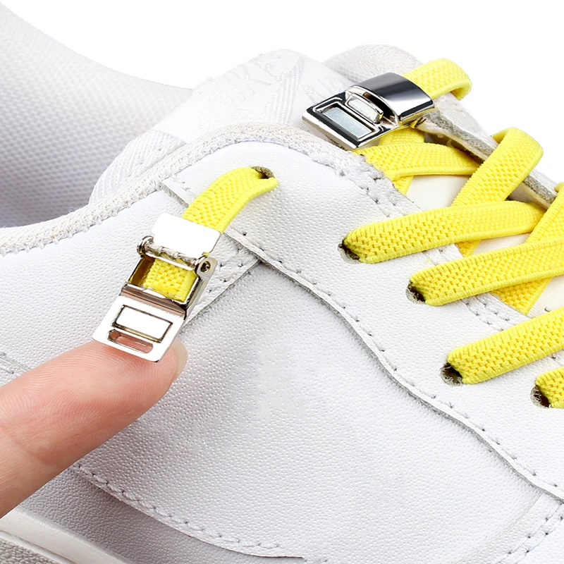 

New Magnetic Elastic Locking Shoelace Creative Quick No Tie Shoe Laces Man And Woman Shoe Lazy shoelace Of Sneakers, 24 colors