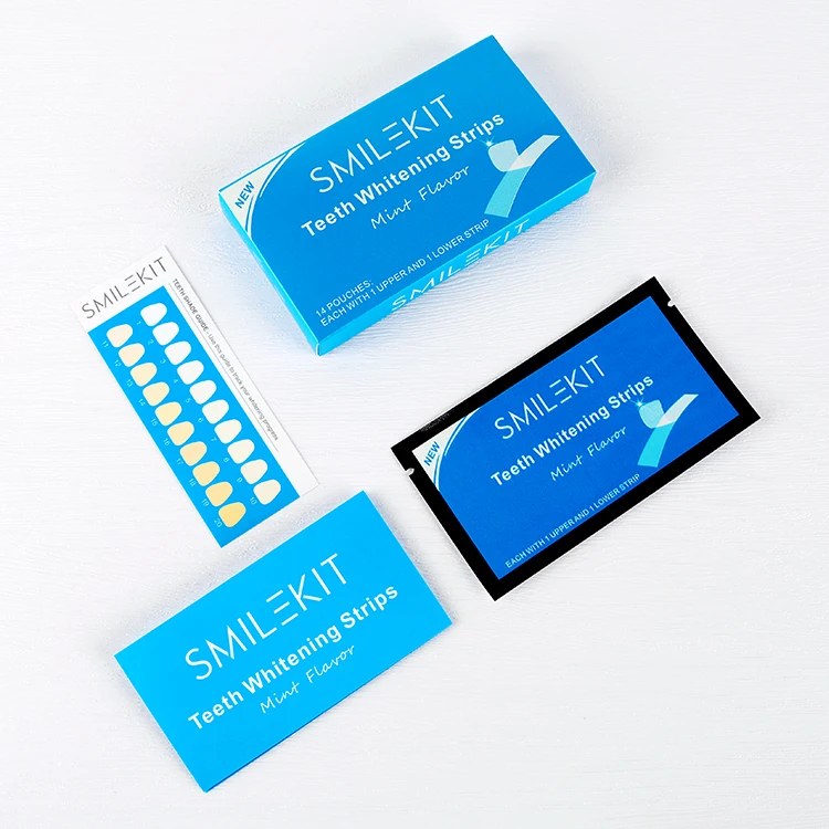 

Smilekit MSDS approval natural white zero peroxide home use non peroxide teeth whitening strips manufacture