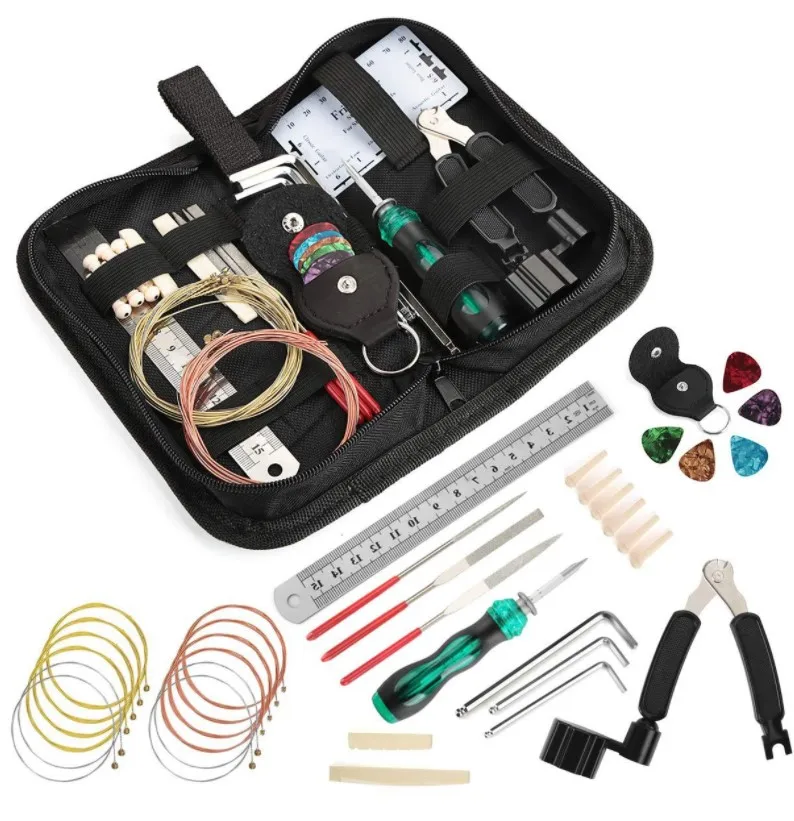 

Guitar Accessories 14 in 1 Guitar Repair kit Maintenance Cleaning Tool Kit With Commoon Bag tool kit