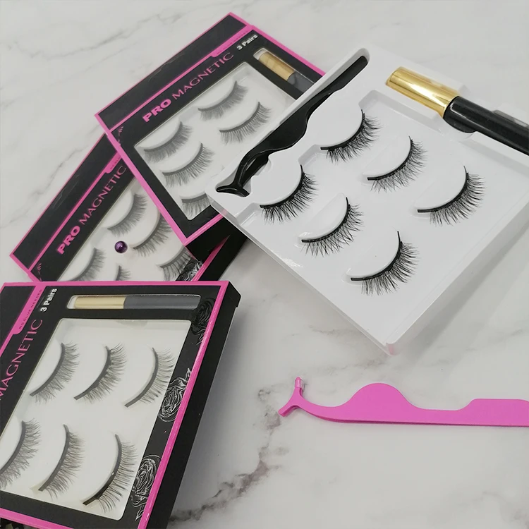 

5 pairs Pack 3D Magnetic Eyelashes and Magnetic Eyeliner Kit Magnet False Eyelashes, Natural black