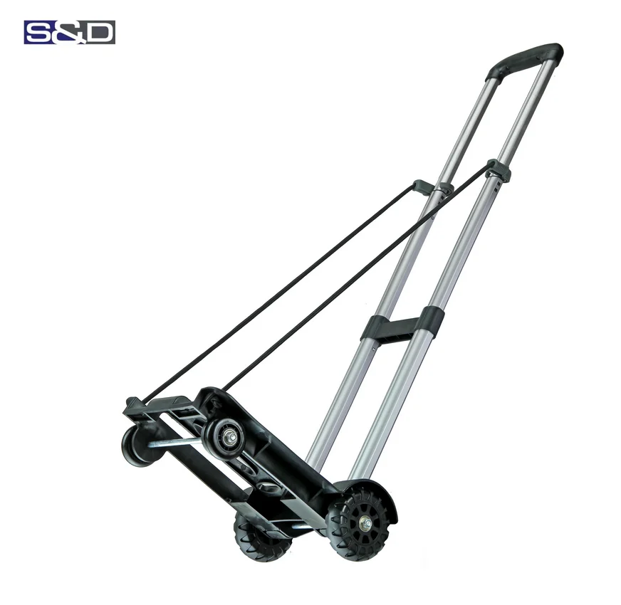 
Mini aluminum collapsible telescopic folding portable lightweight compact shopping retractable luggage hand trolley cart truck 