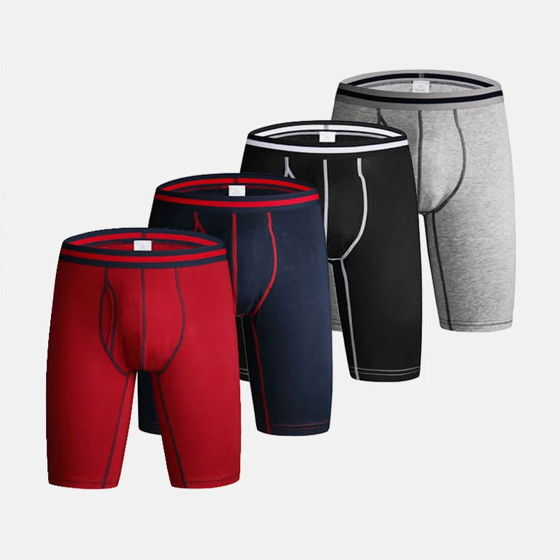 

Drop shipping breathable short boxer briefs sport men front opening 95% cotton 5% spandex