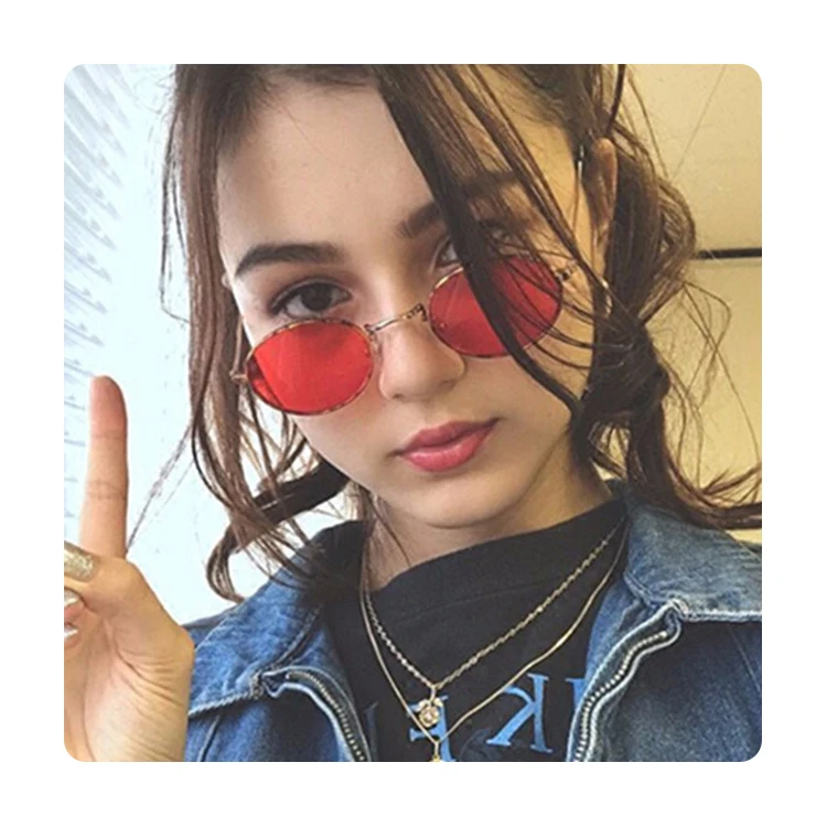 

6526 2021 brand top grade luxury sunglasses Metal frame UV400 oval ladies glasses UV400 sun glasses