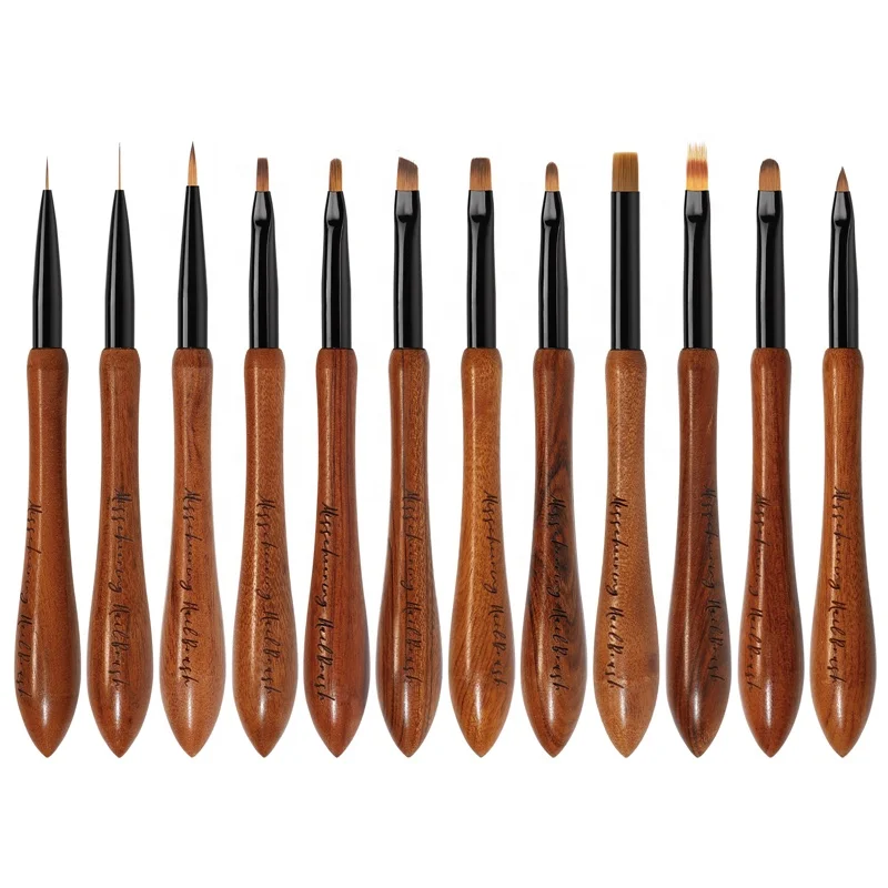 

Gourd Style Wood Handle Nail Art Gel Nylon Brush Painting Drawing Line Pen Polish Design Manicure Accessory Tools