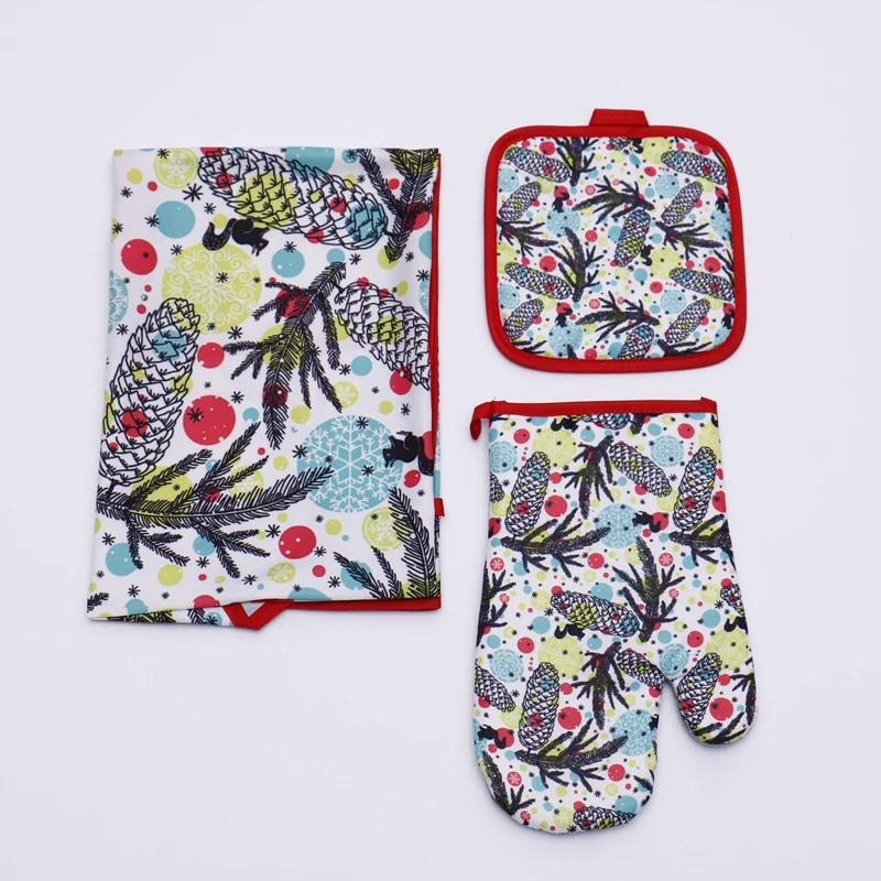 

Hot sale Insulated placemat apron three pieces suit for Kitchen Cooking Tools HeatProof Bake, Customized color