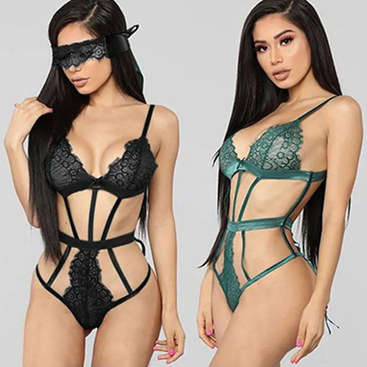 

Manqi Low Moq Sleepwear Erotic Lingerie Lace Set Direct Sale Hot Style Two Pieces Set Chemise Panty And Bra Mesh Lingerie, Green