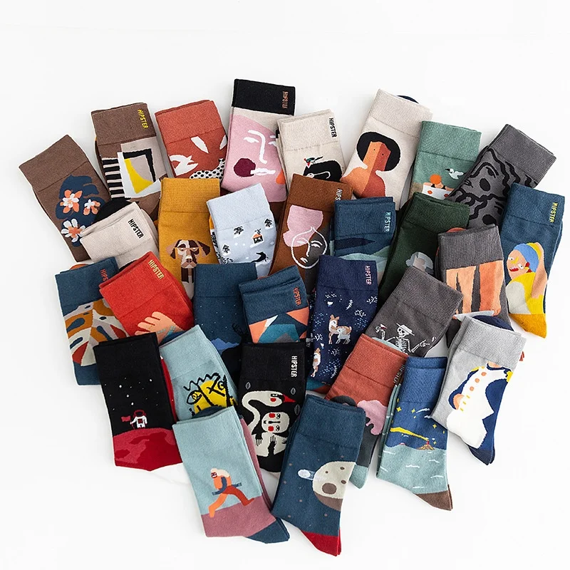 

2019 new autumn and winter trendy in the tube men and women street couple cotton socks, As picture