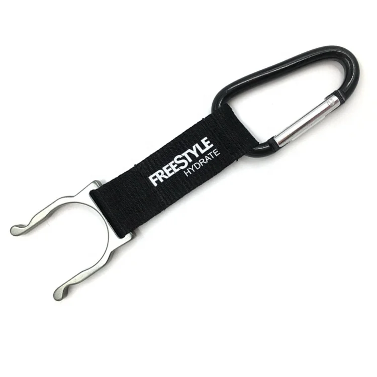 
Custom polyester bottle holder carabiner short wrist lanyard 