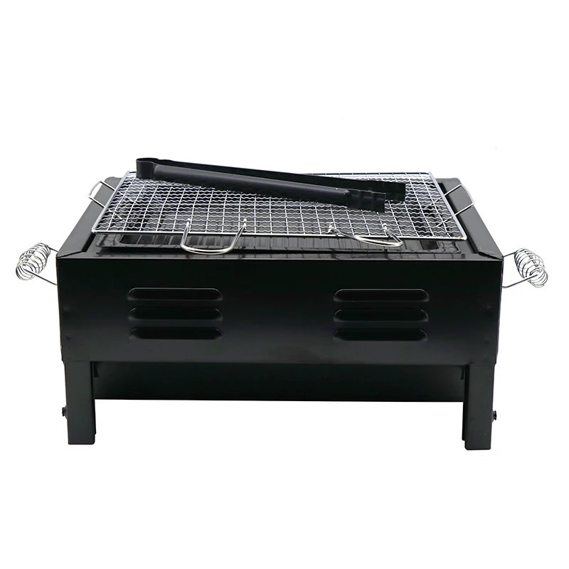 

Wholesale Black Steel Folding Barbecue Charcoal Grill Portable Camping Barbecue Rack Outdoor Fire Pit Barbecue Grill, Blalck