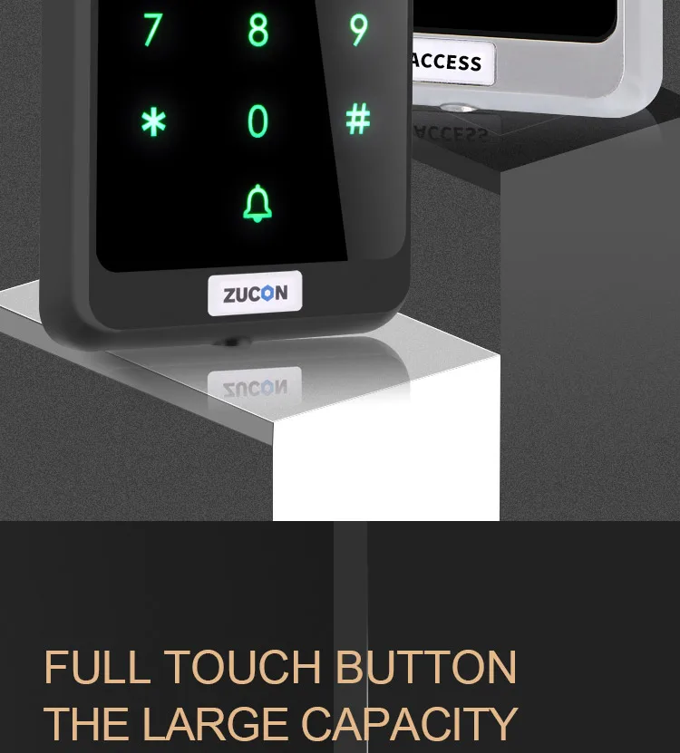 8000 users waterproof touch keypad code RFID EM card reader access control for Public places office