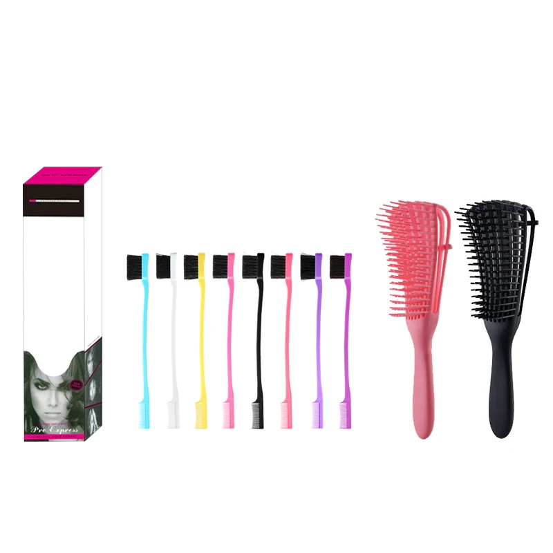 Salon hair custom Hairdressing hairbrush combs multi color selection denman hair brush detangling edge control brush