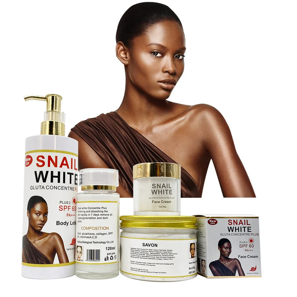 

Snail White Strongest Bleaching Set with Collagen SPF60+ for Remove Dark Spots and All Hyperpigmentation Beauty Skincare Set