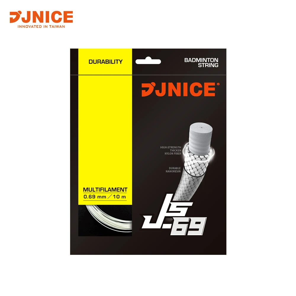 

JNICE JS-69 made in Taiwan colorful durable basic badminton racket string, Blue,gold,yellow,white