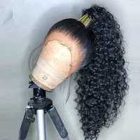 

High Ponytail Very Natural Pre Plucked Deep Curly Peruvian Virgin Cuticle Aligned Hair 360 Lace Wigs