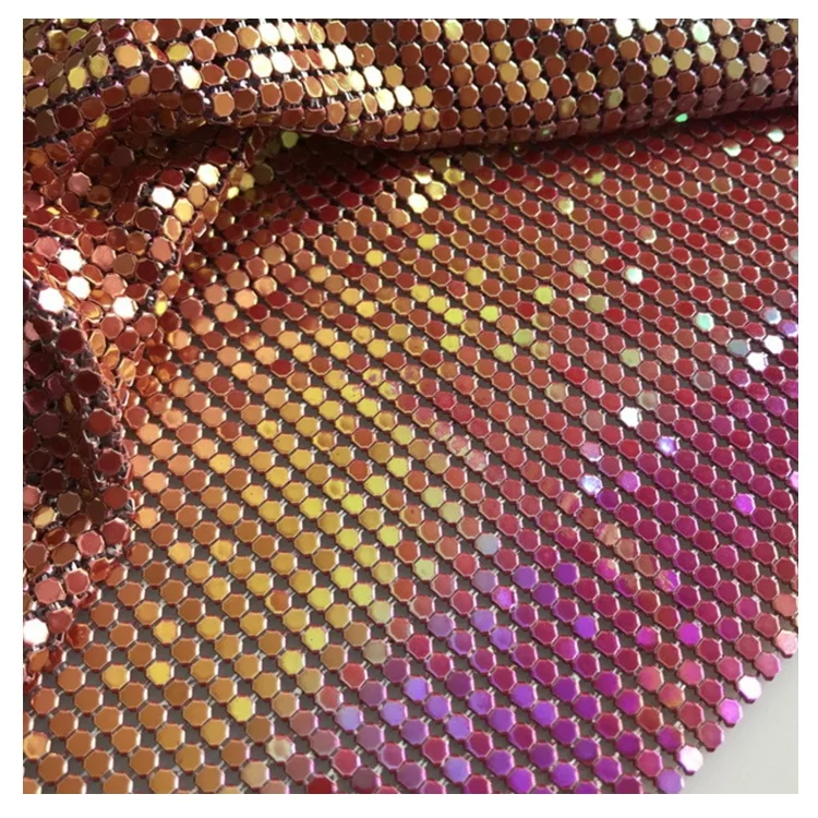 

Free Shipping Multicolor Aluminum Metal mesh fabric Crystal Rhinestone couture luxury fabrics