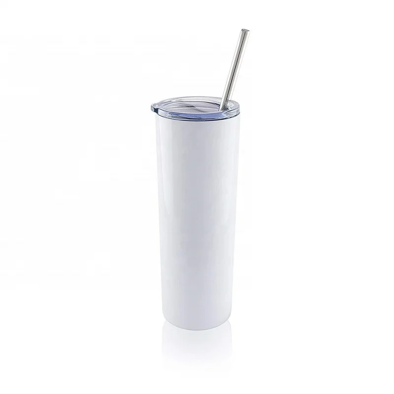 

White 20 oz tumbler Ice Preservation Straight Sublimation Tumbler Stainless Steel white coffee tumbler Cup can be Customize