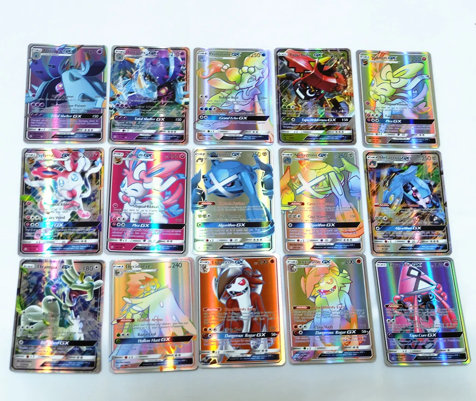 

200Pcs 170 GX + 20Energy + 10 Trainer Battle Shining Cards Game Trading Cards Children Toy, Colorful