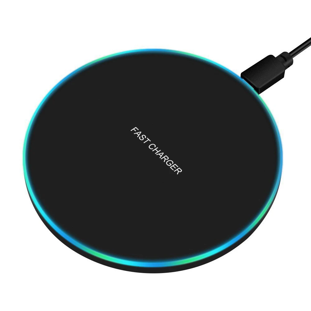 

Fast Wireless Charger For Samsung Galaxy S10 S20 S9 Note 10 9 USB Qi Charging Pad for iPhone 11 Pro XS Fast Wireless Charger, Black/white