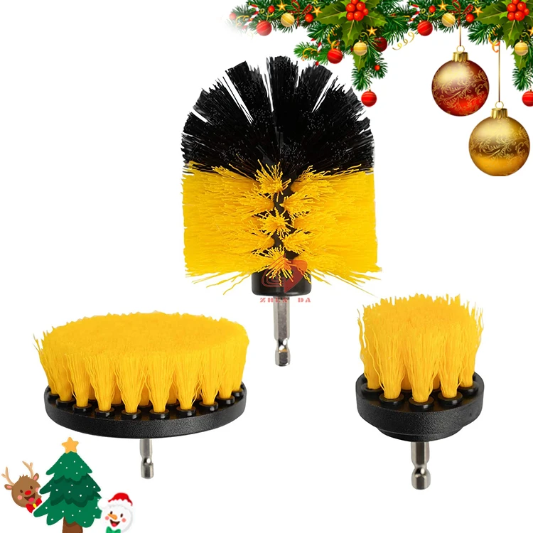

Zhenda 3 Pieces Drill Detailing brush Kit For Cleaning Car tire, Red /blue/yellow / green / black / white or customized