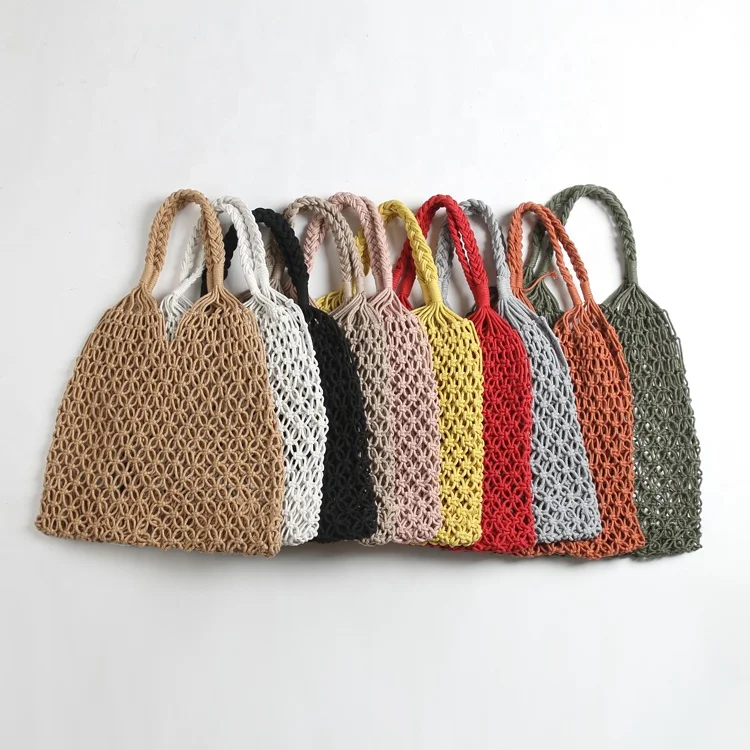 

cotton 100%handmade bag women fashion handbag weave summer beach bag Simple style straw bag Bohemian style, Picture