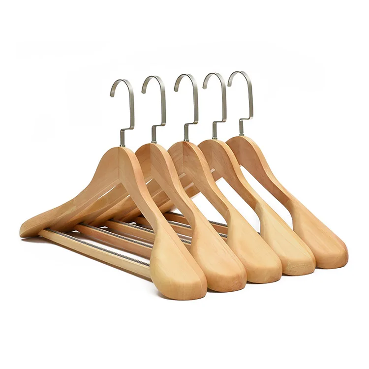 

Amazon wooden suit clothes hanger deluxe antique wood coat garment hangers, Natural