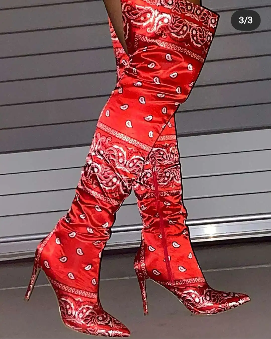 

Fashion winter ladies high heels shoes sexy bandana long women thigh high heels boots, Black,red,blue