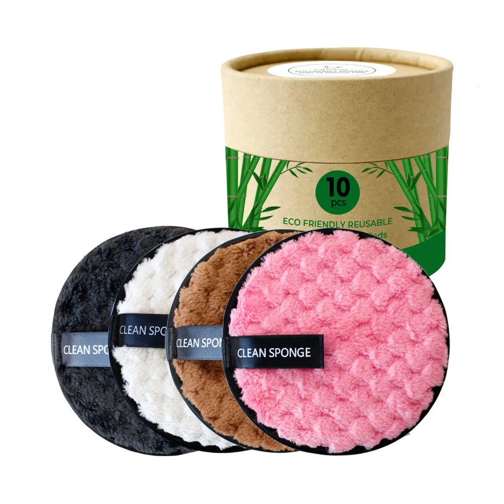 

Hot selling in Amazon 2 or 3 layer Gentle Exfoliation Round double Microfiber Reusable Makeup Remover Pads, Customized color