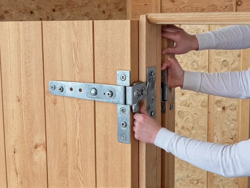 Installing strap hinges on shed door frame