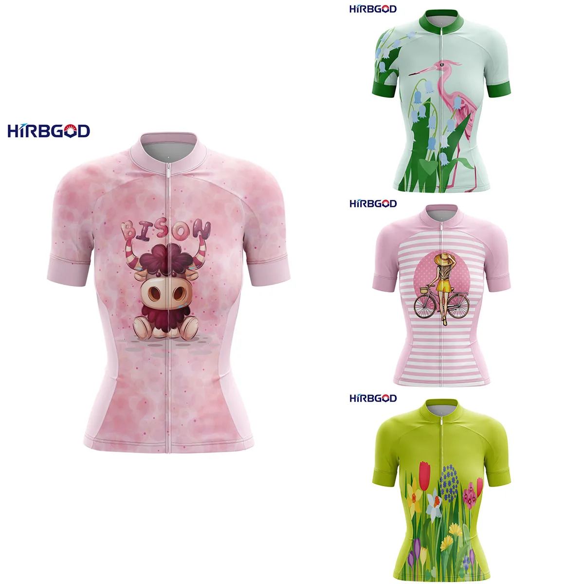 

HIRBGOD for Holland Summer Round Neck Polyester Sweat-Wick Dames Fietskleding Women's Outdoor Bike Riding Wear Cycling Jersey