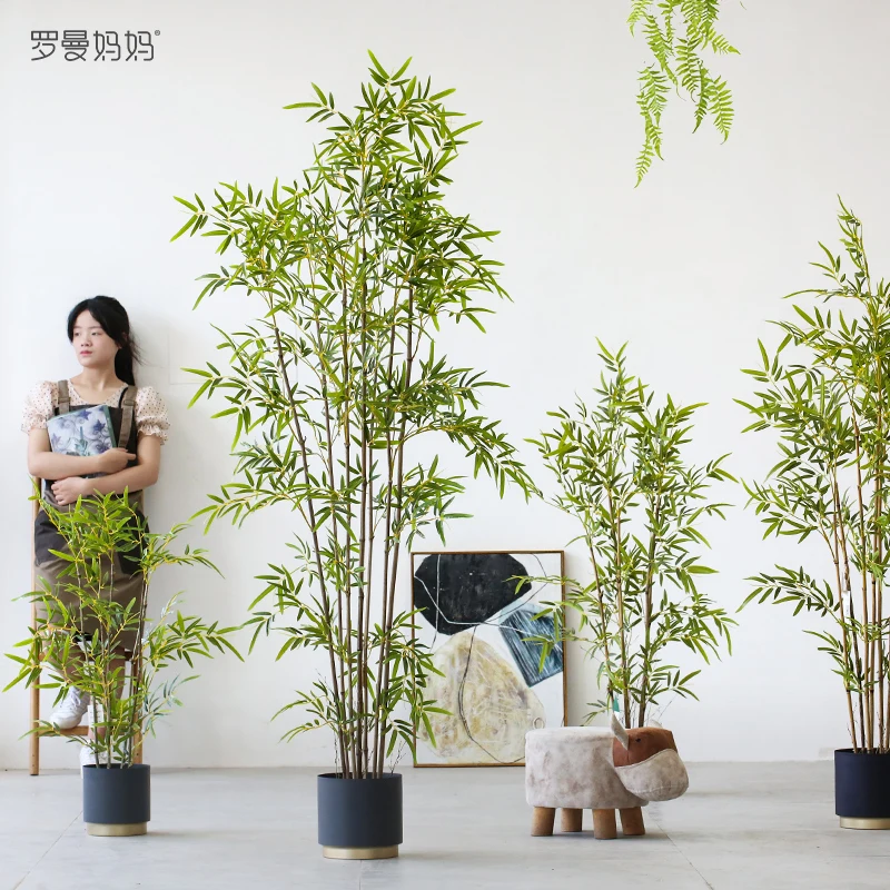 

Factory direct supply home decor tree landscaping decoration Bamboo trees artificial bamboo leave plant, Customized