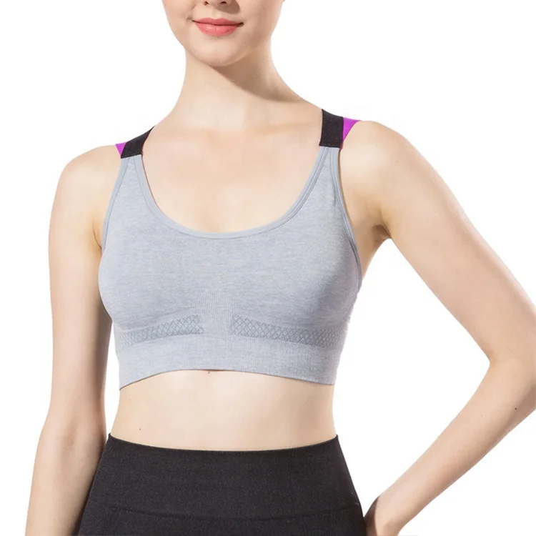 

Factory wholesale Sports bra beauty back cross belt no steel ring yoga fitness bra, Black