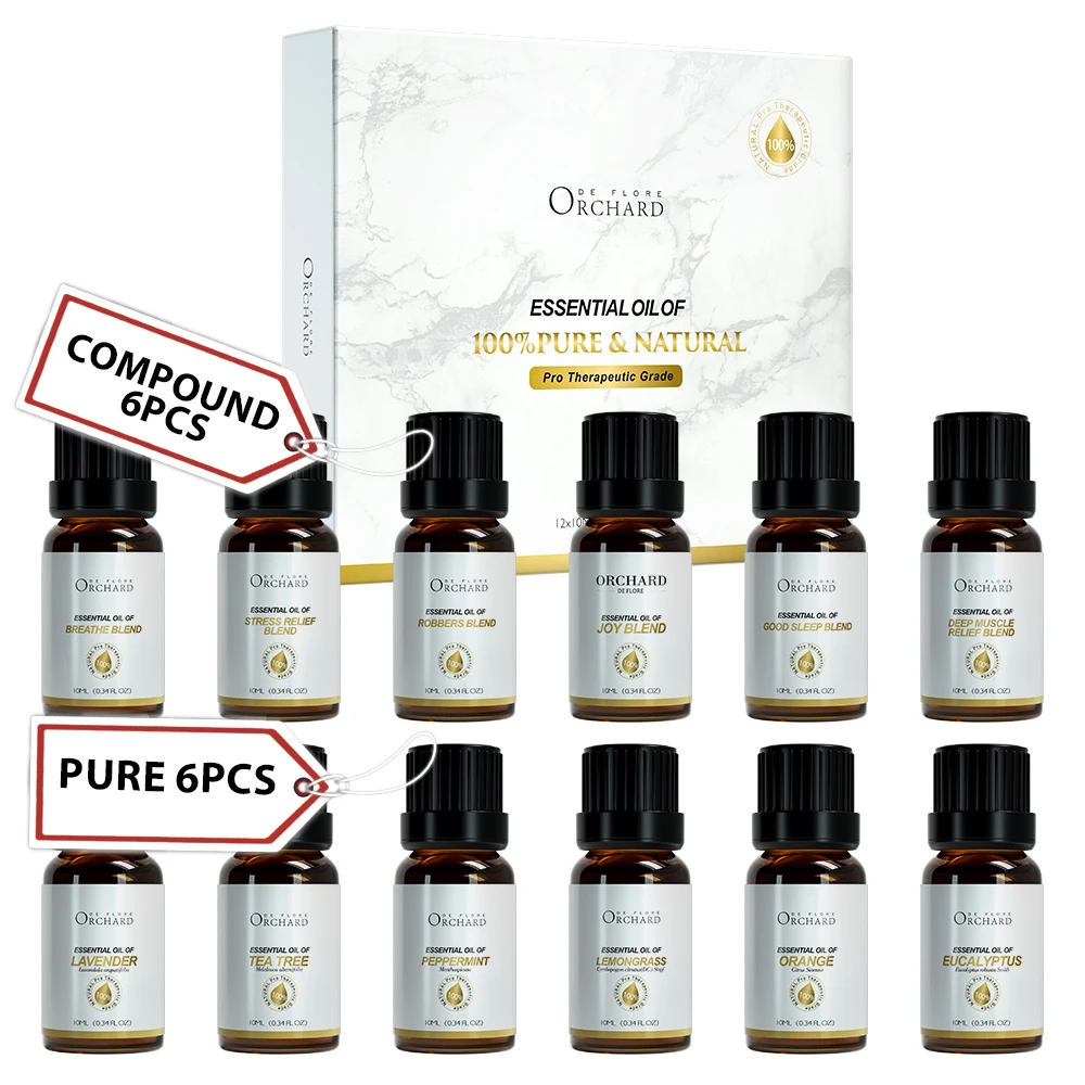 

Drop shipping 100% Pure and Natural difuser Aromatherapy Plant Therapy Essential Oils Gift Set Private Label 10ml