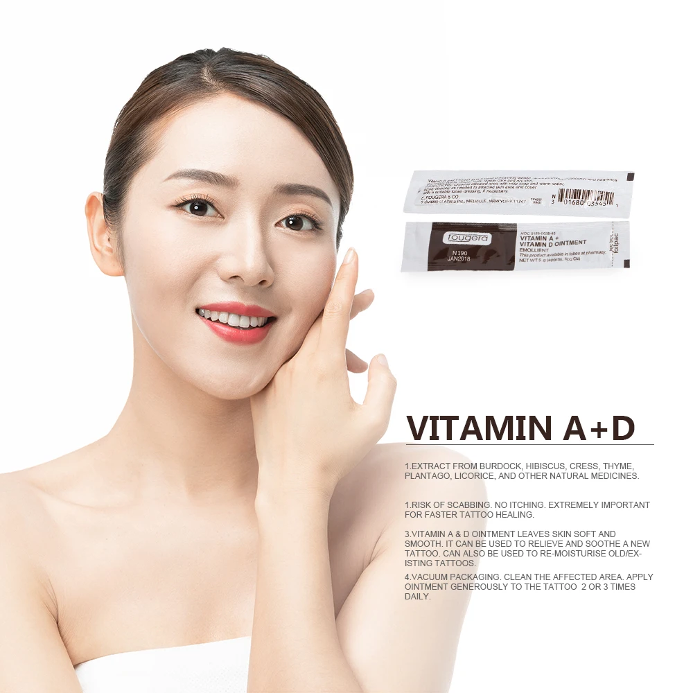 

Ointment VITAMIN A+D Reduce Scabbing No Itching Extremely Important for Faster Tattoo Healing After Care, White / yellow