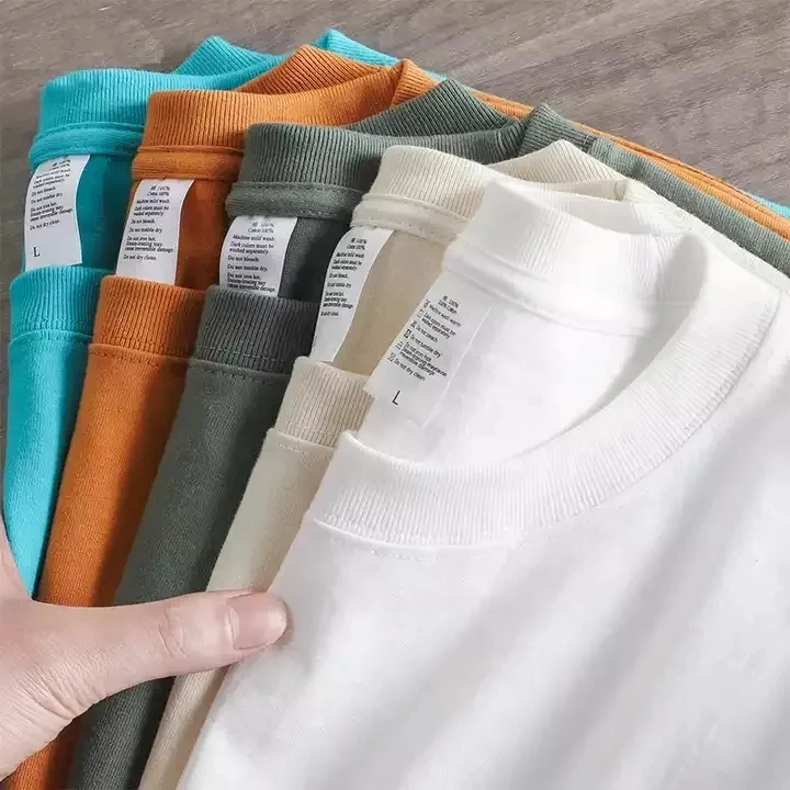 Wholesale 230GSM Pure Cotton Japanese Style T-Shirts Crew Neck Short Sleeve Unisex Customizable Logo Heavy & Solid 3D Pattern