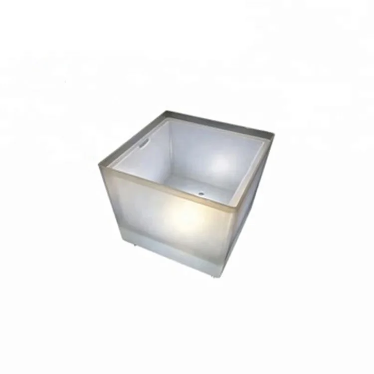 

Top Quality Customized Double Wall LED Square Ice Bucket for Party, 7 colors or customized
