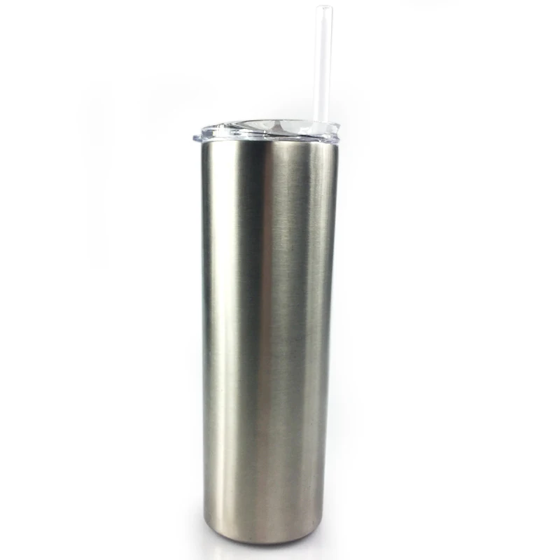 manufacture 20 OZ/ 600ML skinny vacuum insulated stainless steel  tumbler water bottle with lid and  straw slim tumbler