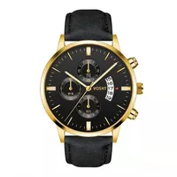 

WJ-8725 Fashion Cheap Leather Man Watch Luxury Gold Case Wrist Watches Men reloj de hombres