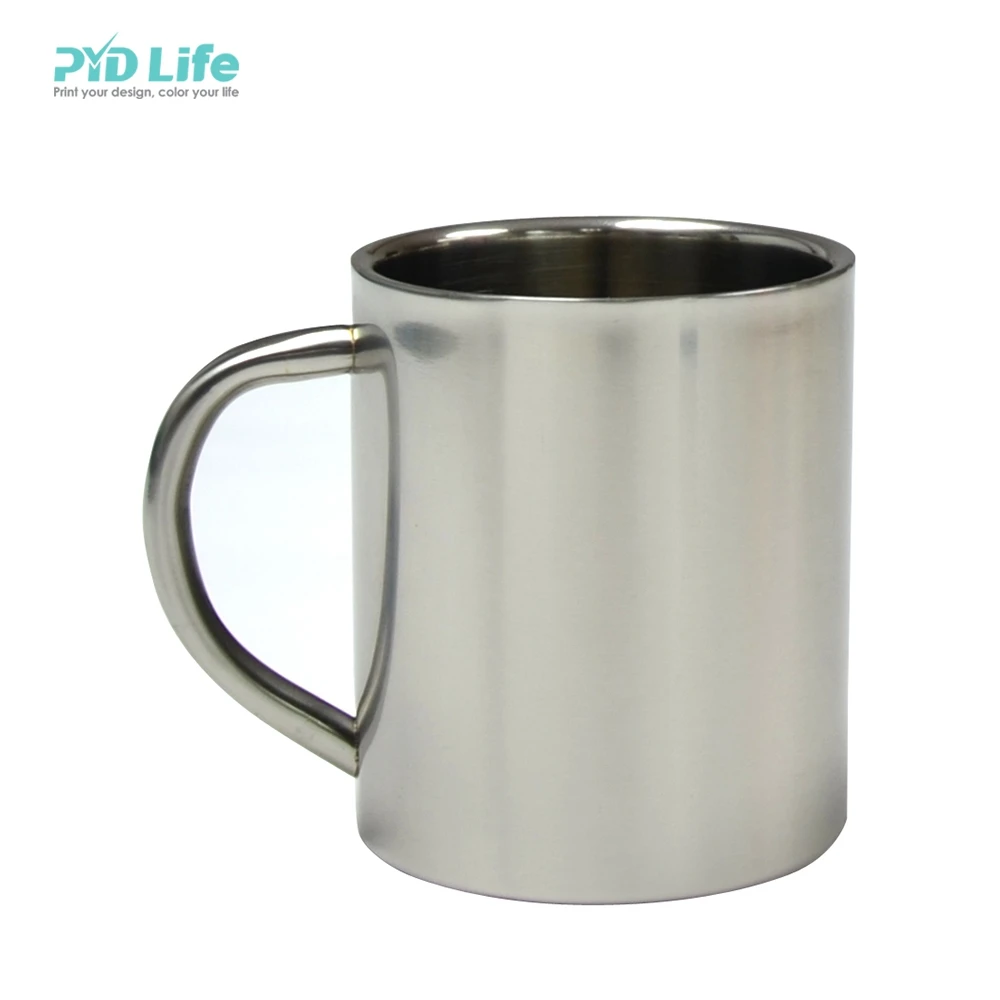 

PYD Life Wholesale 10 OZ 300ML Silver Sublimation Travel Double Wall Stainless Steel Coffee Mugs