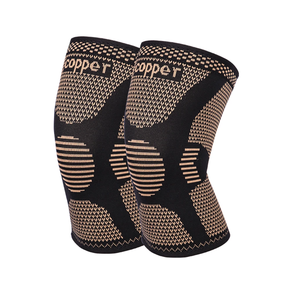 

Copper Nylon basketball support knee pad/knee brace/knee sleeve, Black+copper