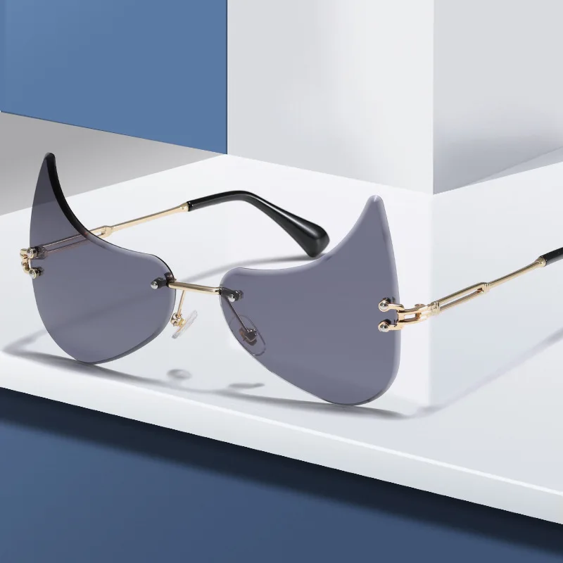 

2021 Sun Glasses Rimless Women Fashion Newest Wholesale Party Sunglasses, Picture shown