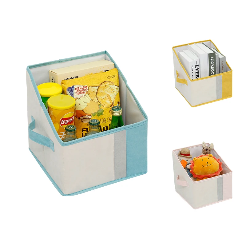 

File Box with 5 Hanging Filing Folders Document Organizer Storage for Office Collapsible Linen Storage Box