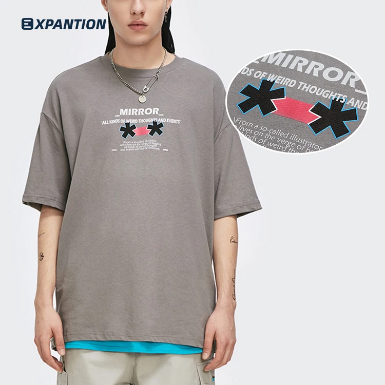 

EXP factory wholesale summer fashion streetwear hip hop style crew neck custom men t shirt, 3 colors