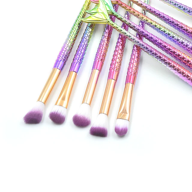 

Hot Style 10pcs Mermaid Makeup Brush Set Small Iridescence Eye Shadow Eye Brush Beauty Makeup Tools Manufacturers, As picture
